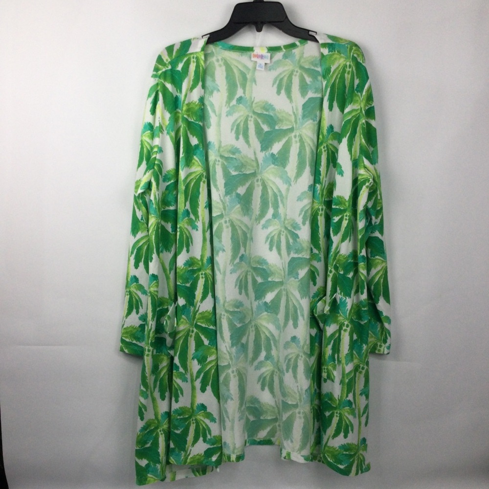 Lularoe Caroline Cardigan Palm Tree Tropical womens size XL